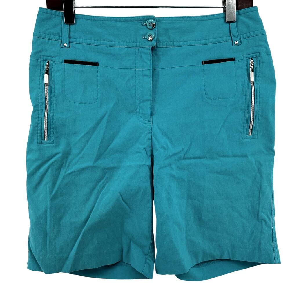 Jamie Sadock Golf Short Mid Length Zipper Pockets Mid Rise Athletic Blue 8